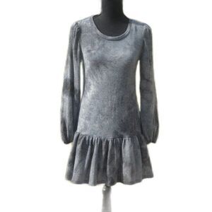 Ultra Flirt Tie Dye Short Drop Waist Sweater Dress Size Small Charcoal